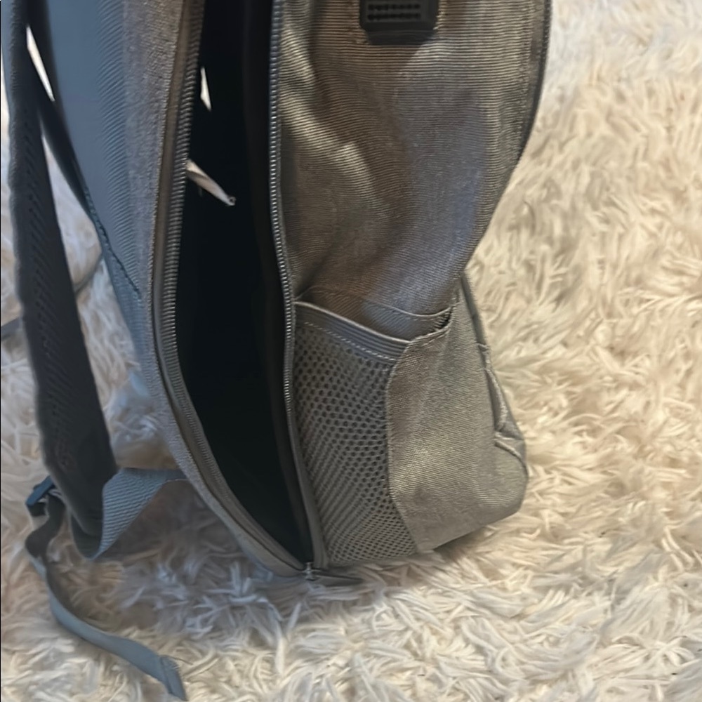 Gray Backpack With Yellow Accent - image 7